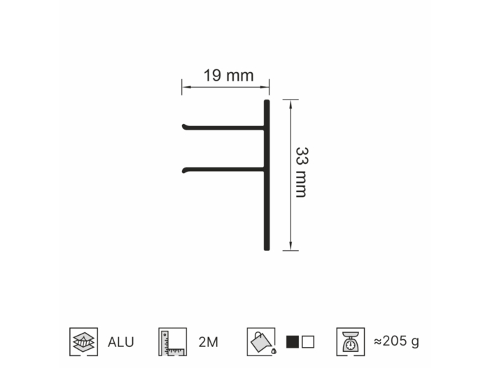 07-0 PRO ПРОФИЛЬ МАСКИРОВОЧНЫЙ «БАМПЕР» 30MM