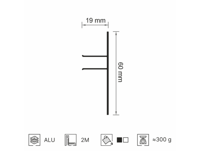 07-01 PRO ПРОФИЛЬ МАСКИРОВОЧНЫЙ «БАМПЕР» 60MM