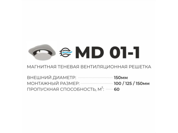 MD 01-1 МАГНИТНАЯ ТЕНЕВАЯ ВЕНТИЛЯЦИОННАЯ РЕШЕТКА